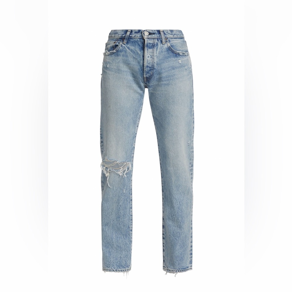 Moussy Vintage Hesperia Distressed Straight-Leg Jeans